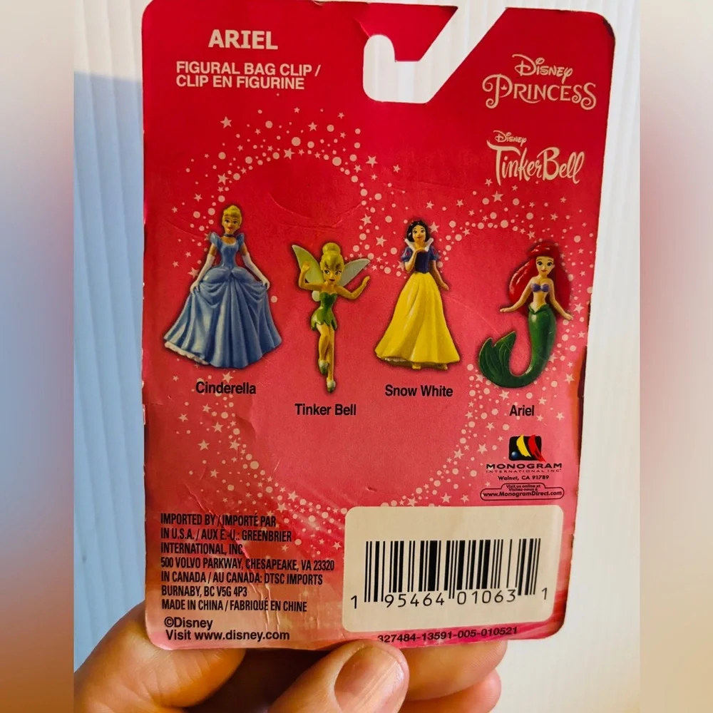 Disney Princess Bag Clip Set with Red and Yellow Accents